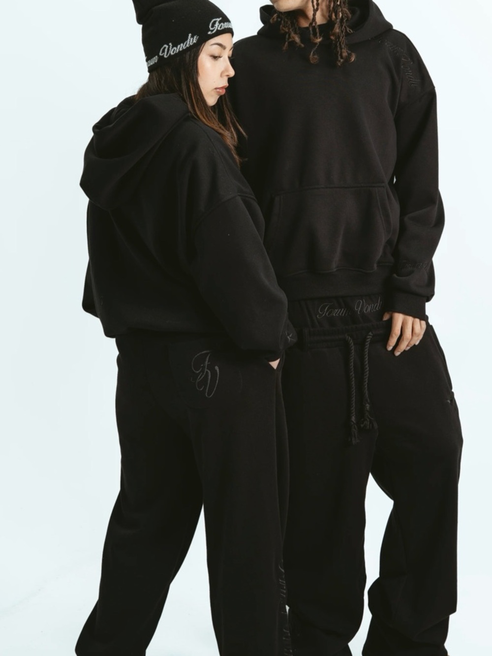 Forum Vondu Black Double Waist Sweatpants *NEW* - Picture 8 of 9